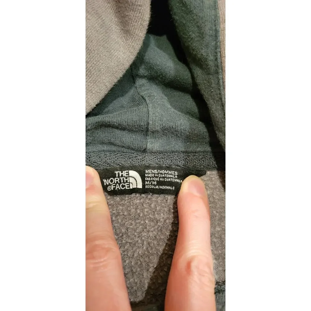 The North Face Gray Sweatshirt with Green Logo Men's M Pullover Outdoor Casual